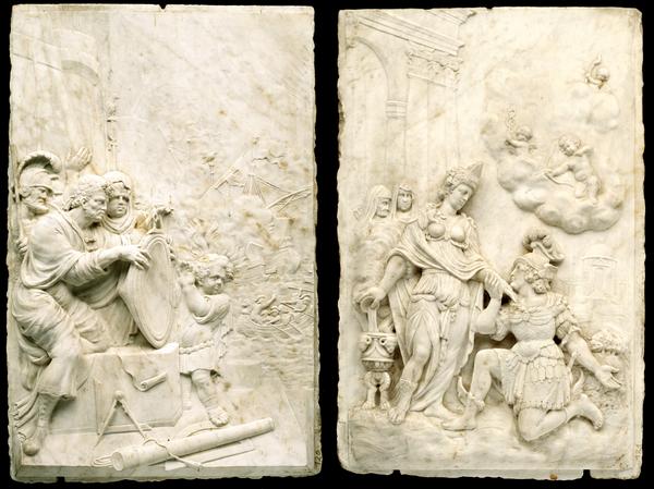 Relief,Marmor,Batholomäus Eggers,Barock,Antwerpen,Amsterdam,Pieter Verbruggen,Rombout Verhulst,Archimedes