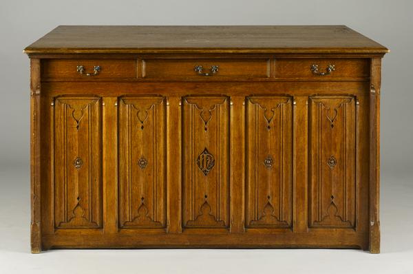 antique,gothic,neo,revival,library,plan chest,architect,sherborne school,pugin,cupboard