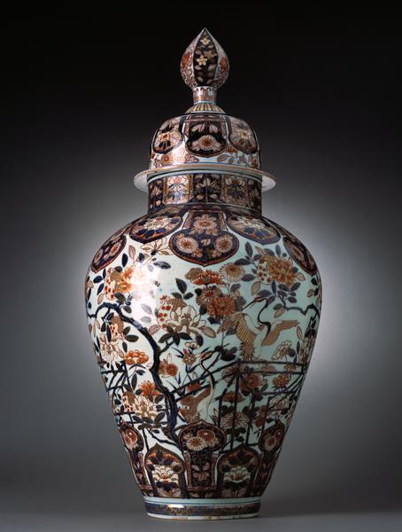 antik,imari,vase,deckelvase,porzellan,groß,monumental,japan,arita,Antik,Keramik,Porzellan,Fayence,Asien,asiatisch,Imari,Arita,Falke,Frankenthal