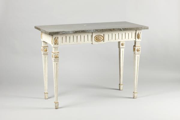 antique,sweden,swedish,console,table,painted,white,gustavian,marble,neoclassical,table,dining table,serving table,side table,centre table,console table,card table