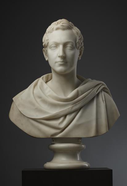 Emil Wolff,self portrait,white marble,bust,rome