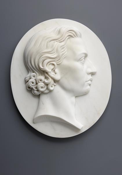 Lossow,sculptor,portrait,friedrich von Schiller,marble,19th century,antique,bronze,sandstone,relief