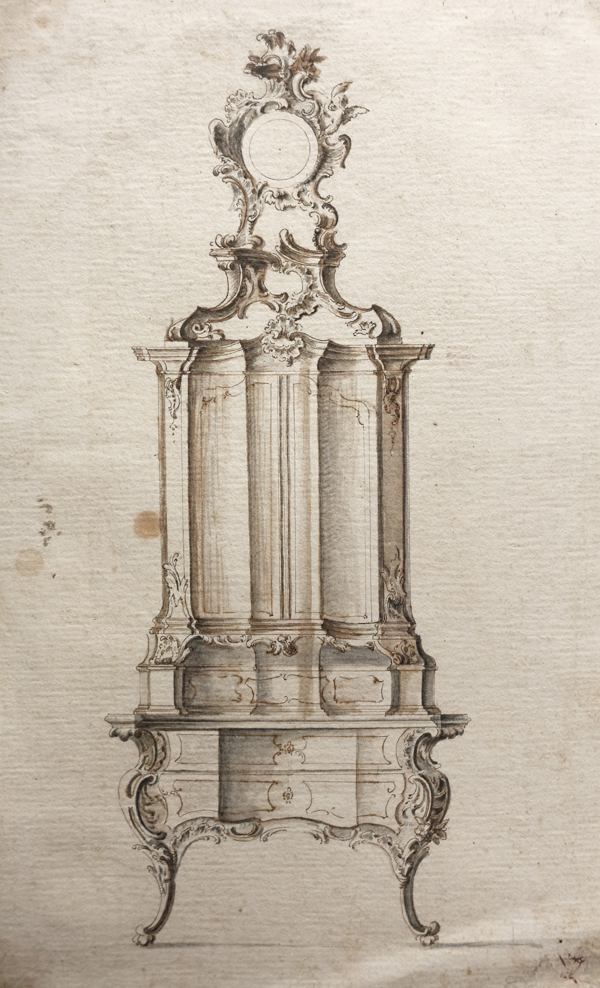 Image: Franz-Xaver Habermann (1721-1796), Important set of three designs for secretaires  (Drawings, Ref. 1759)