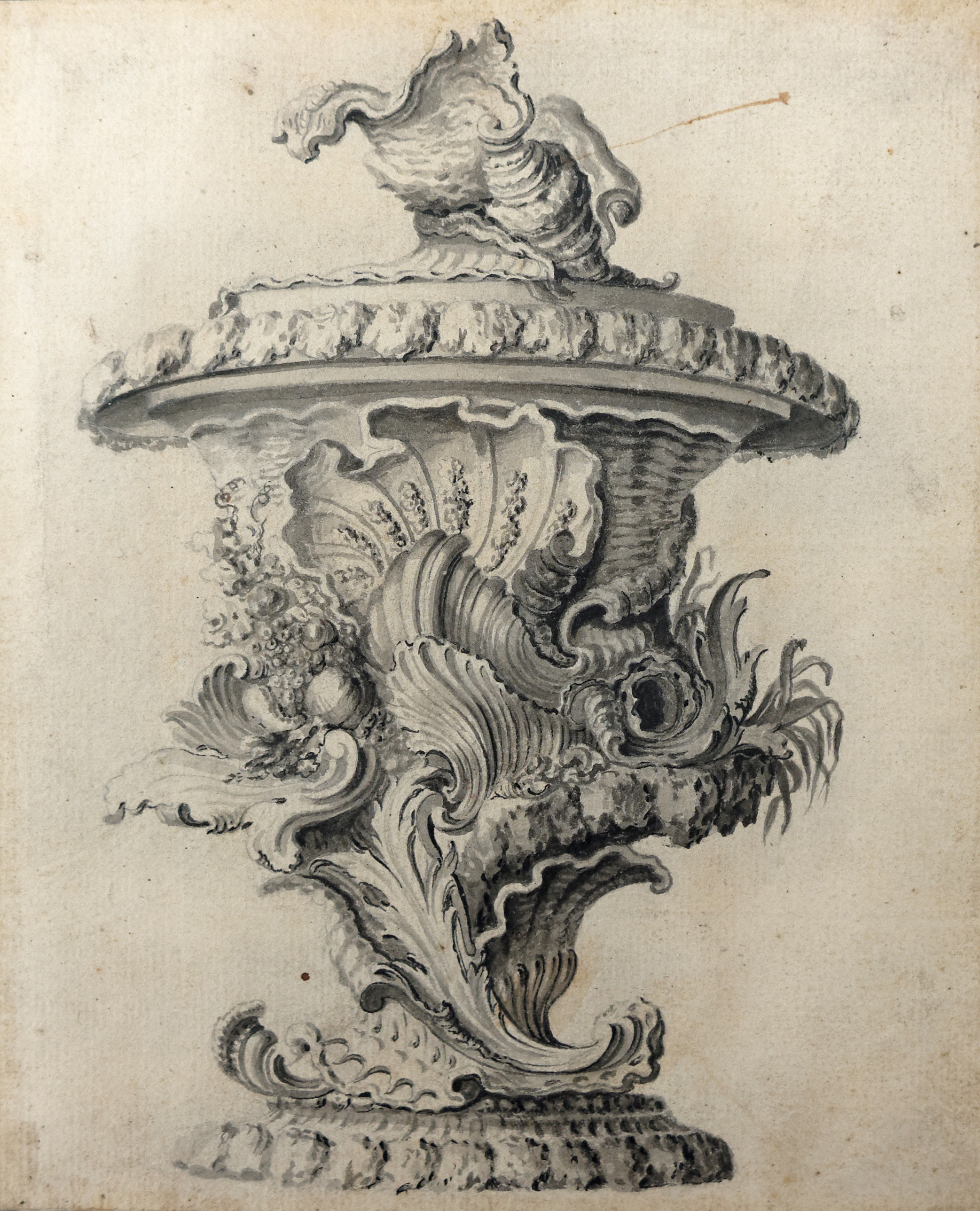 Image: J.S. Hildt, Three design drawings for Rococo jugs and vases.   (Drawings, Ref. 1775)