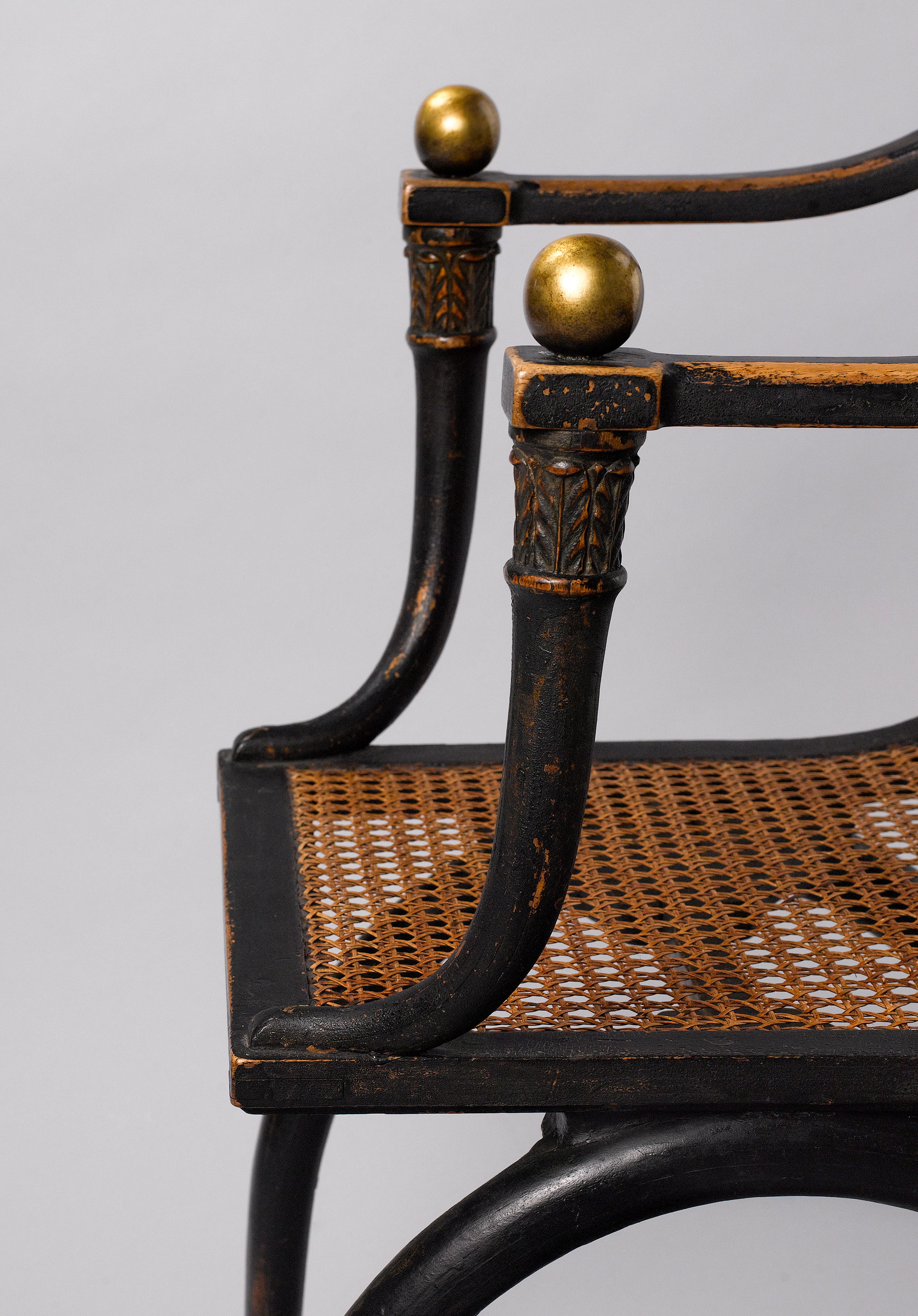 Image: An Empire parcel-gilt decorated japanned Fauteuil, Jean-Joseph Chapuis (1765 – 1864 Brussel)  (Seating Furniture, Ref. 1996)
