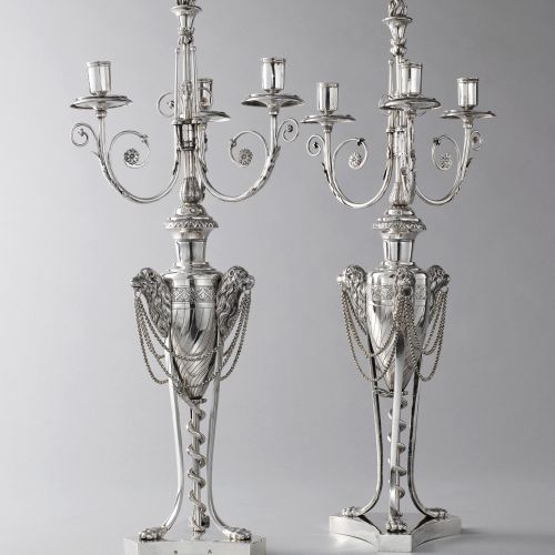 Image: Pair of Royal Three-light Silver Candelabra, Johann Alois Seethaler (1775-1835)  (Lighting, Ref. 2042)