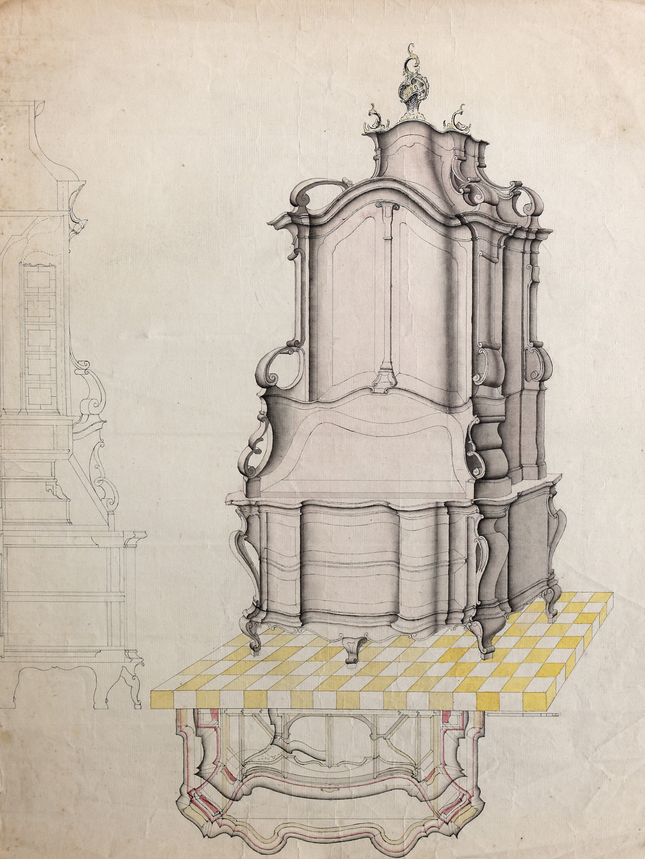 Image: Design Drawing for a Secretaire, so-called Cantourgen (Drawings, Ref. 2070)