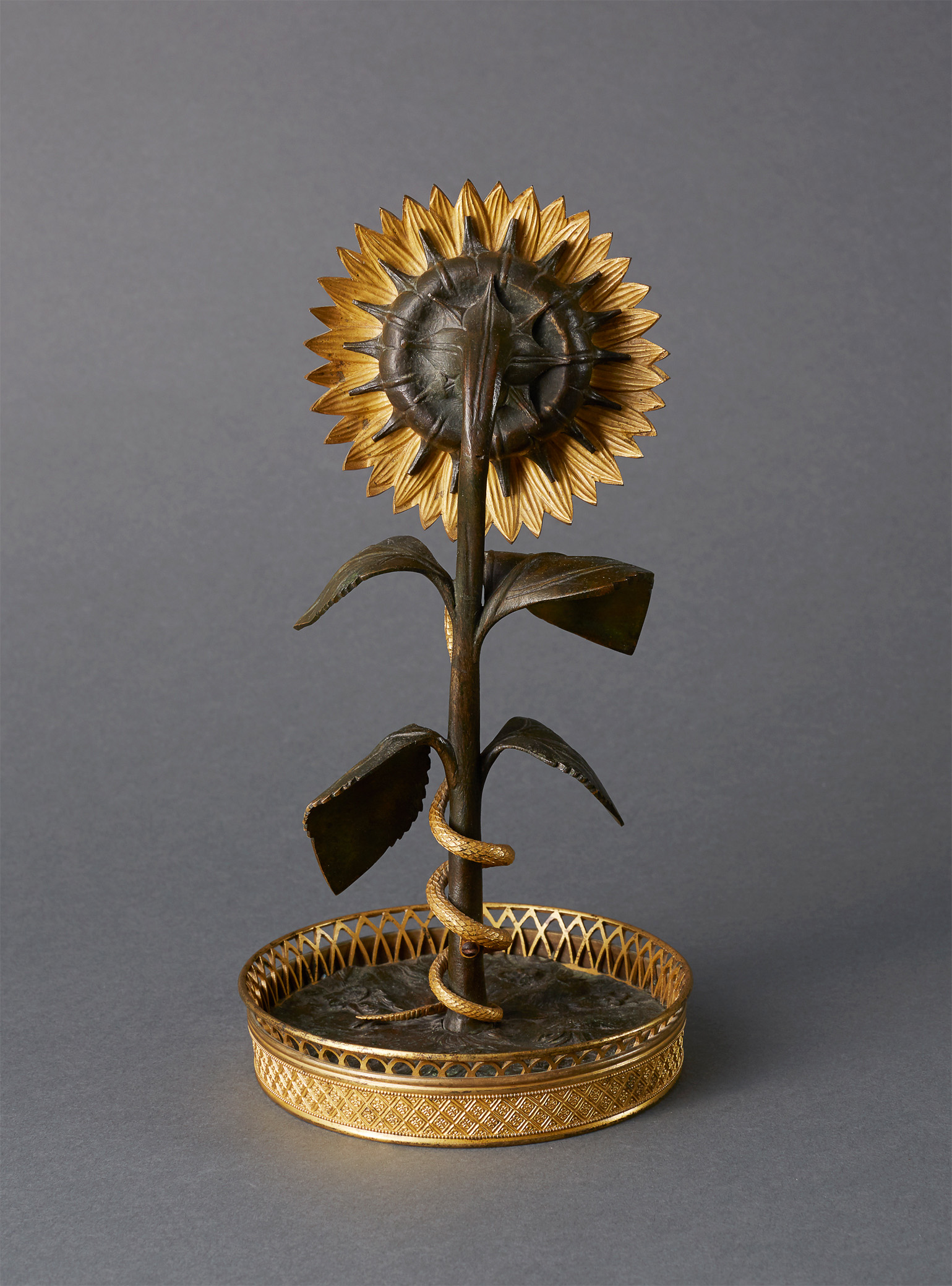 Image: Sunflower Clock, Attributed to the esteemed bronzier Louis-Isidore Choiselat (1784-1853), known as Choiselat-Gallien.  (Clocks, Ref. 2167)
