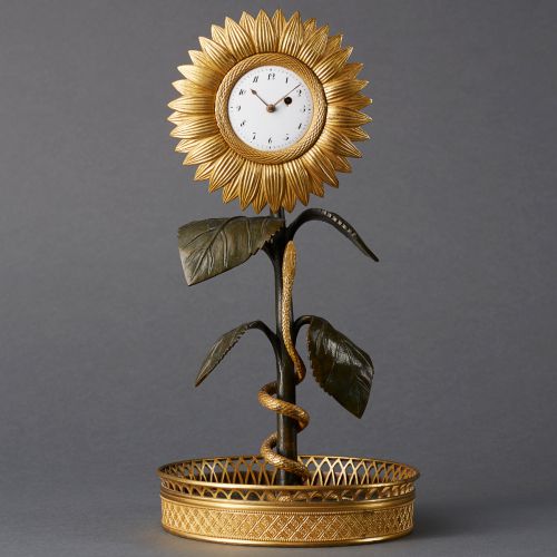 Image: Sunflower Clock, Attributed to the esteemed bronzier Louis-Isidore Choiselat (1784-1853), known as Choiselat-Gallien.  (Clocks, Ref. 2167)