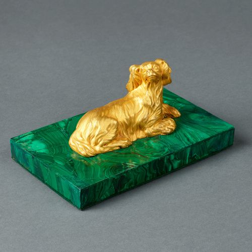 Image: Malachite Paperweight with the Ormolu Figure of a Spaniel (Works of Art, Ref. 2822)