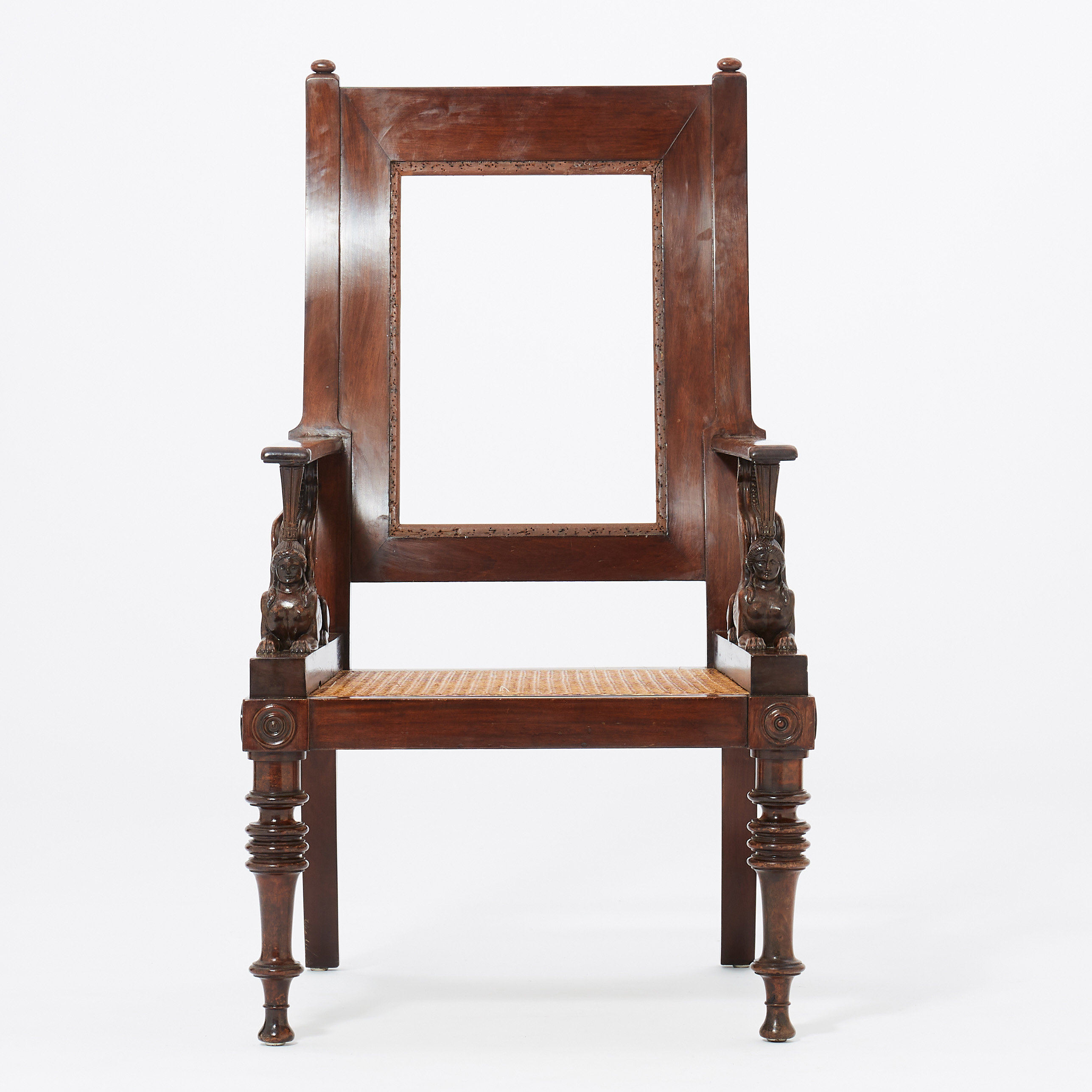 Armchair with Sphinx in Pompeian Style, after a design by Hermann Ernst Freund (1786-1840), Ref. 3337