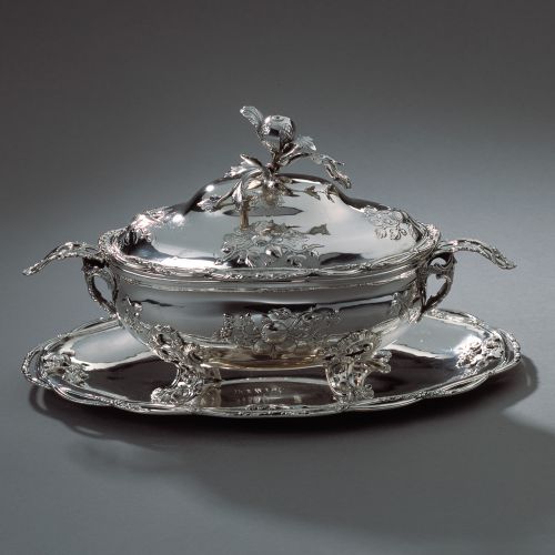 One of two silver Soup-Toureens, Ref. No. 1489