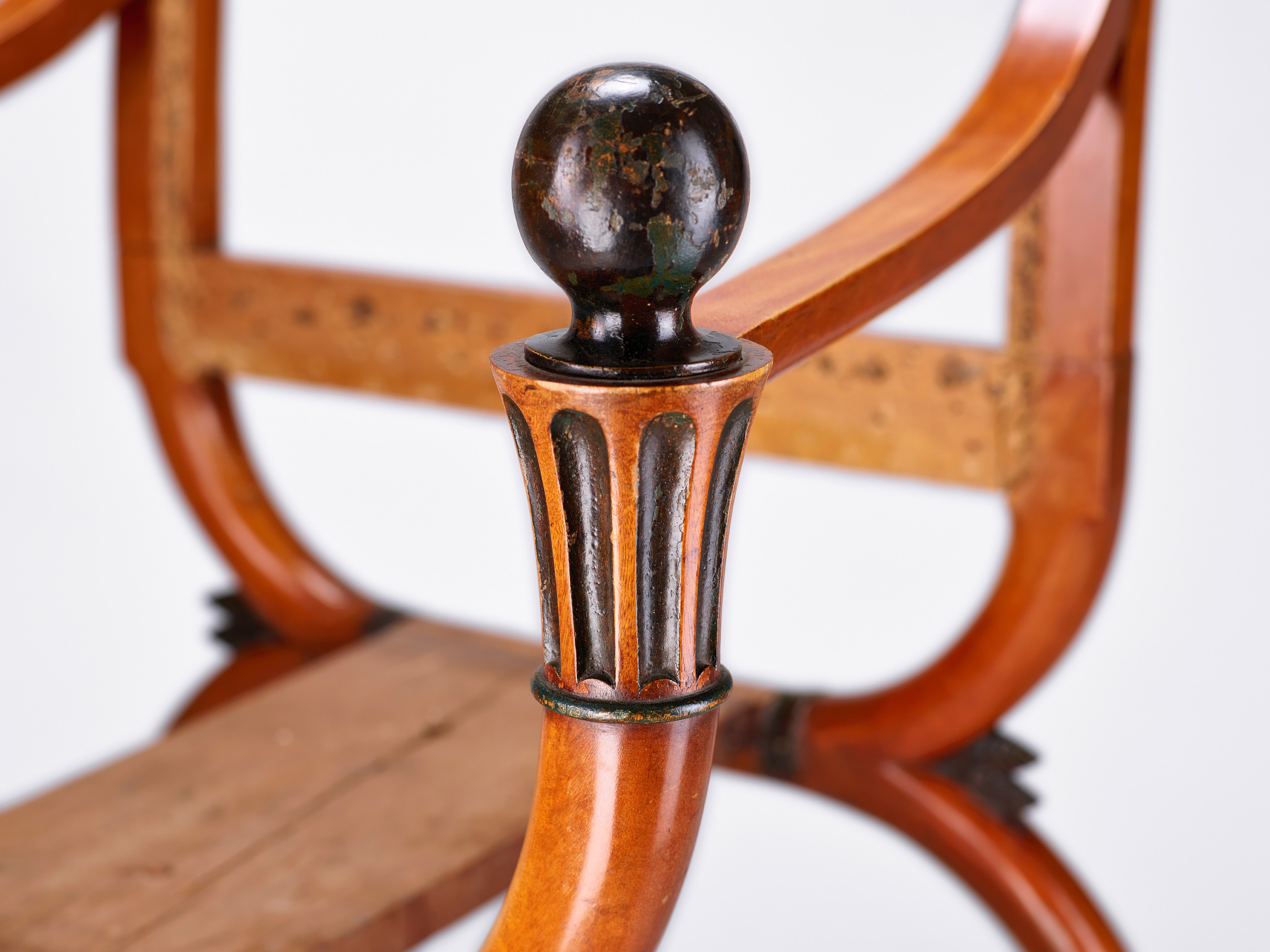 Pair of French Directoire Fauteuils en Curule. Possibly by George Jacob (1739-1831). Ref. 3600