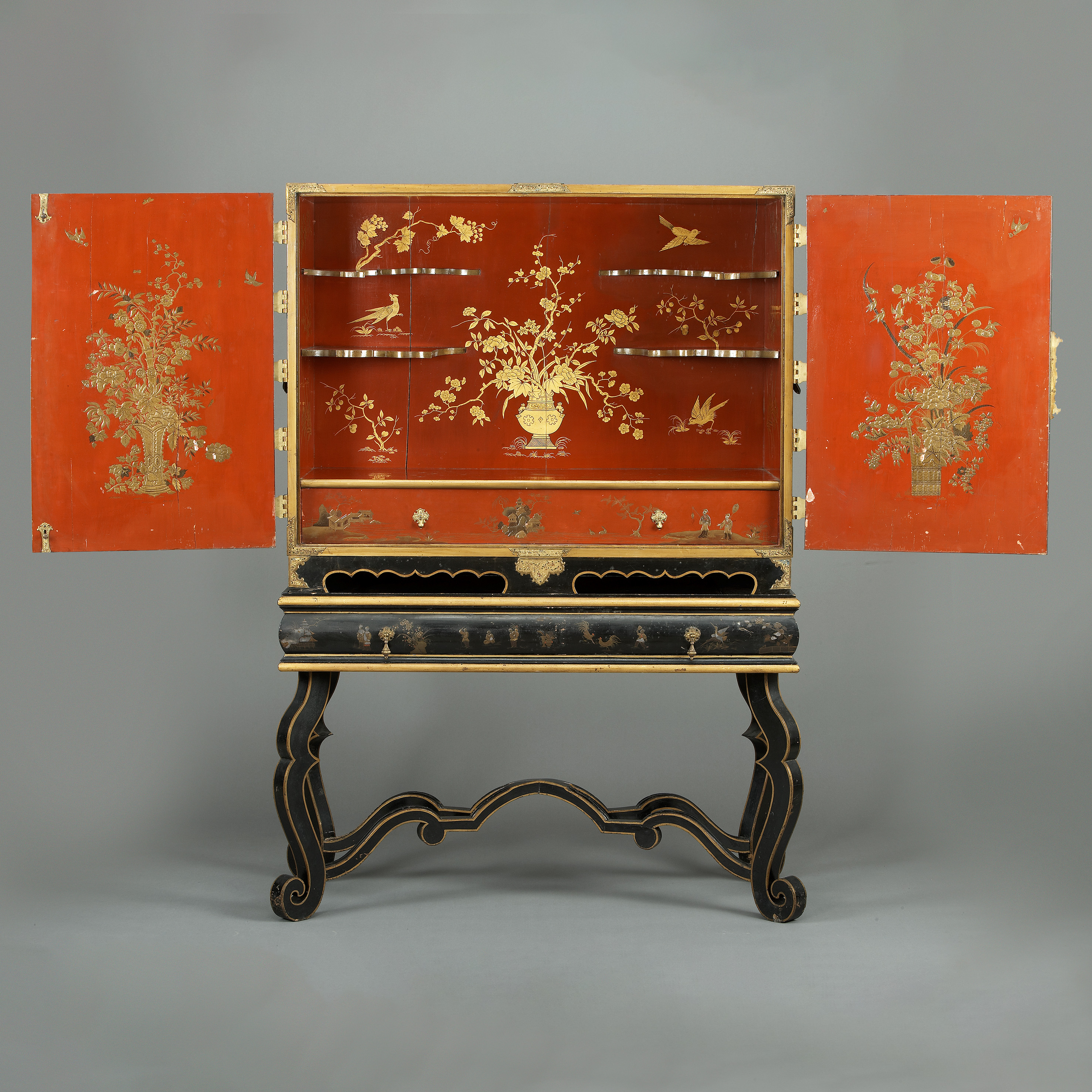Lacquered cabinet, Martin Schnell (1675–1740)