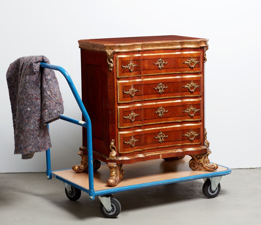 Ortmann chest of drawers on a trolley